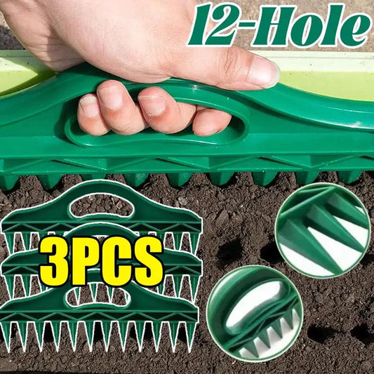 12-Hole Garden Seed Spacer Tool – Easy Planting & Soil Digger