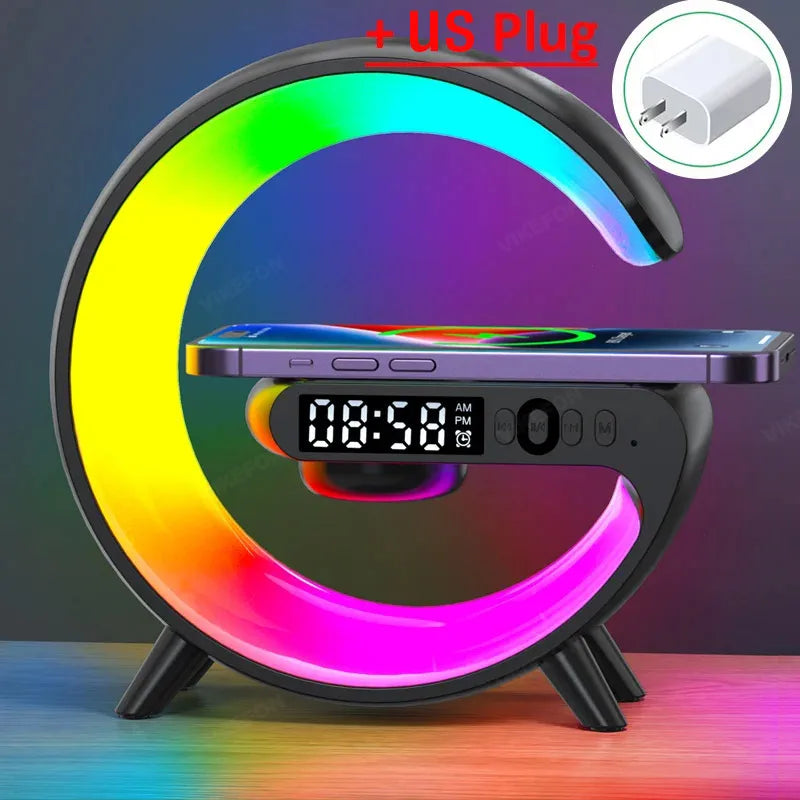 RGB Wireless Charging Station with Speaker | Aesthetic Bedside Essential