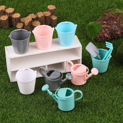 Mini Dollhouse Gardening Tools – Watering Can, Shovel & Sprinkler