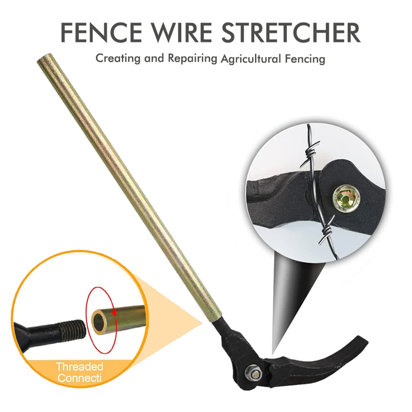 Heavy Duty Fence Wire Tensioner – Barbed Wire Stretcher Tool for Farm Fencing