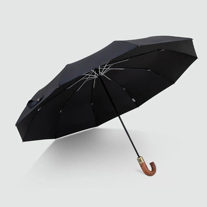 Luxury Windproof Wooden Umbrella – Big Folding Umbrella for Men