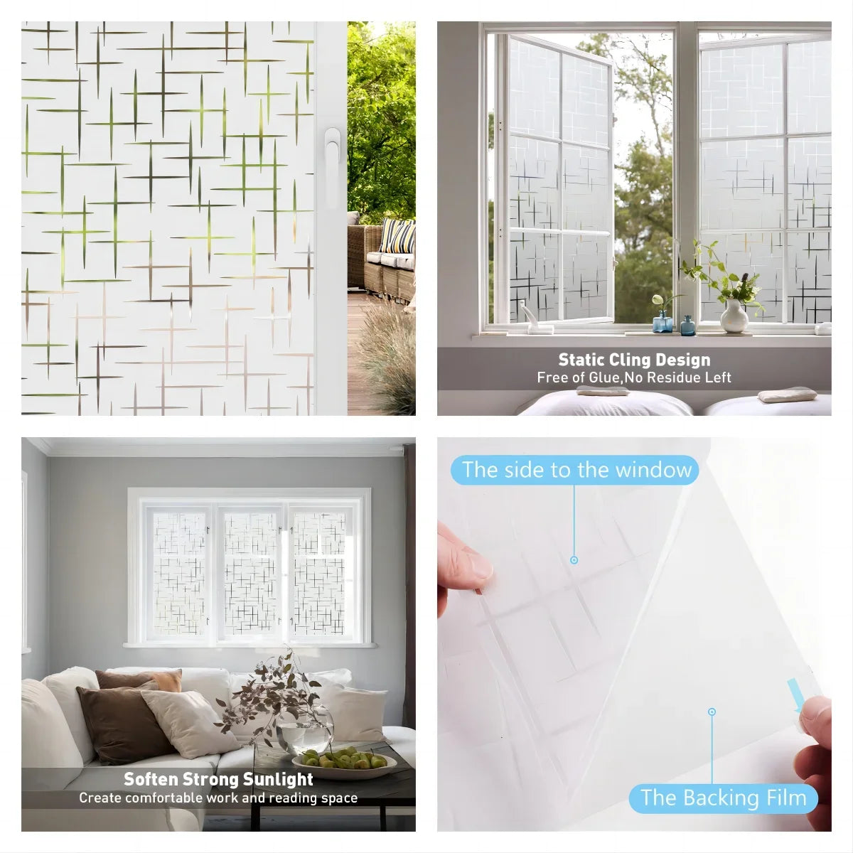 Frosted Window Privacy Film – Static Cling & UV Protection