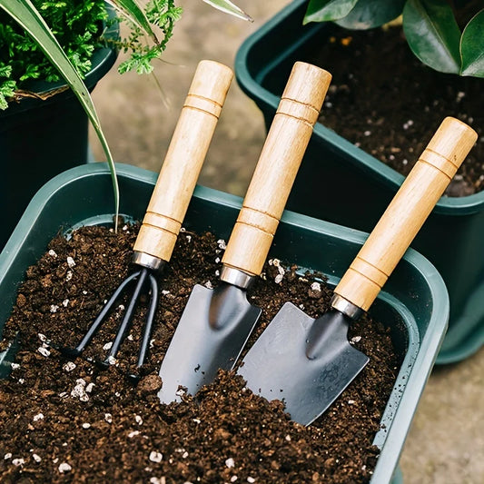 Mini Garden Tool Set – Rake, Trowel & Shovel