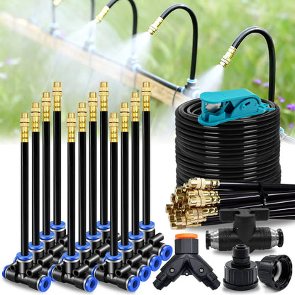 Outdoor Misting Cooling System with 360° Adjustable Nozzles