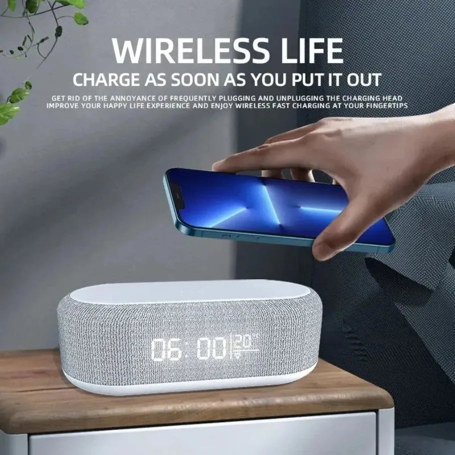 3-in-1 Wireless Charging Alarm Clock LED Lamp Thermometer