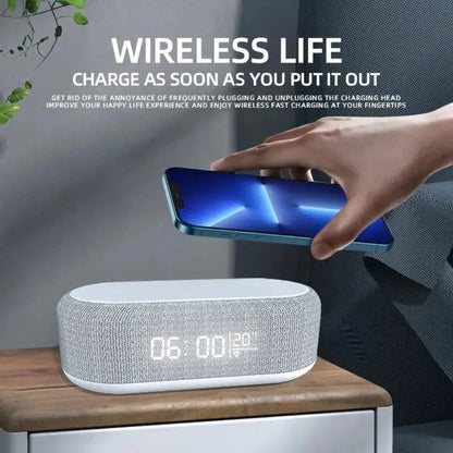 3-in-1 Wireless Charging Alarm Clock LED Lamp Thermometer