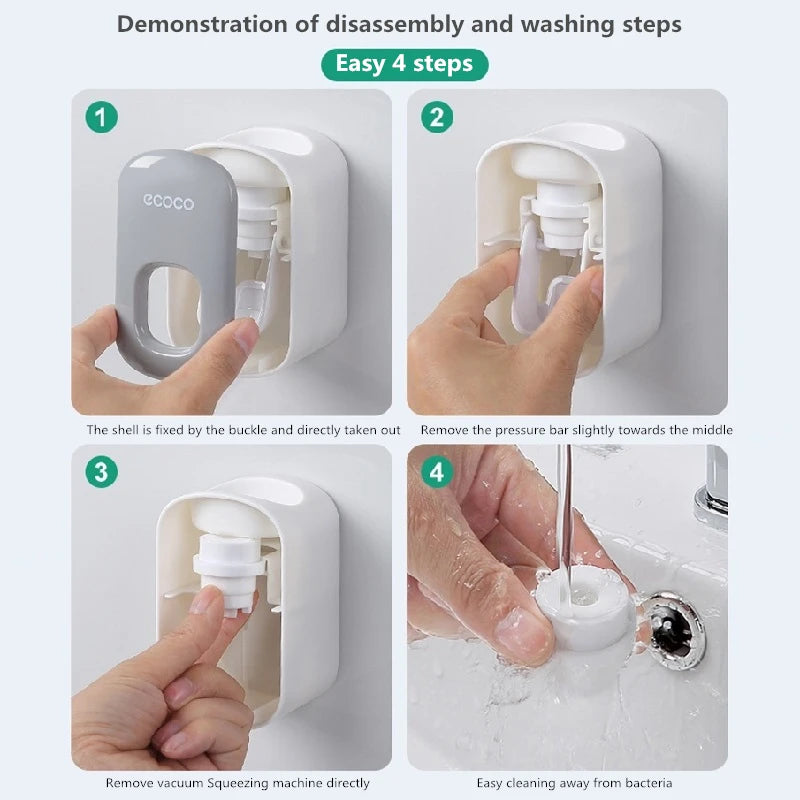 Wall Mount Toothpaste Dispenser Set