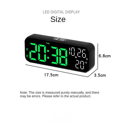 Smart LED Alarm Clock with Temperature & Voice Control