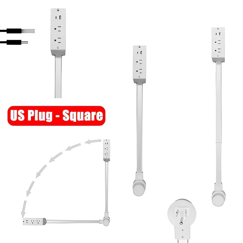 Rotating Power Socket Extender – 180° Adjustable Wall Plug