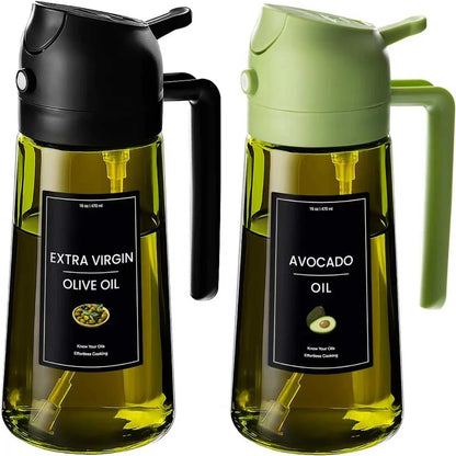 Olive Oil 2-in-1 Oil Sprayer & Dispenser Bottle