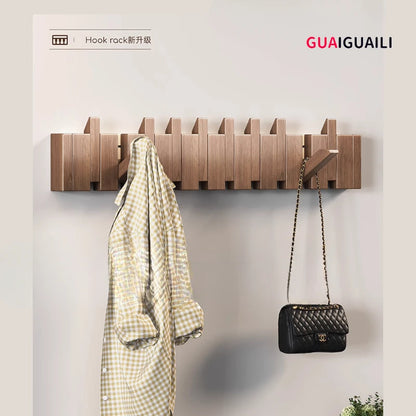Wooden Piano Key Coat Rack – 6 Hook Wall Hanger