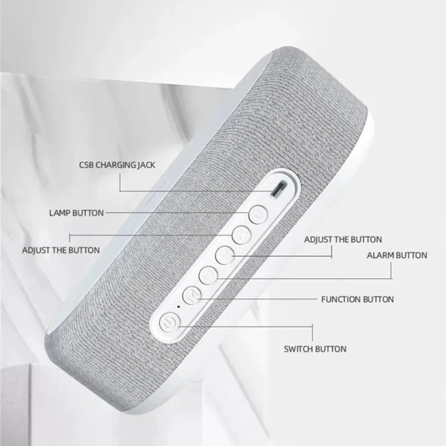 3-in-1 Wireless Charging Alarm Clock LED Lamp Thermometer