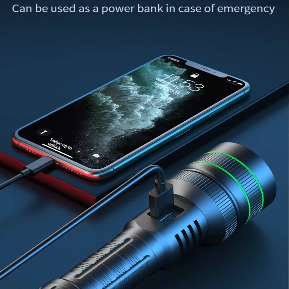 UltraBeam X3000 Rechargeable LED Flashlight – Long-Range, Powerful & Waterproof