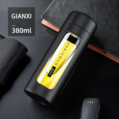 GIANXI 380ML Portable Glass Teacup – Anti-Scald & Durable