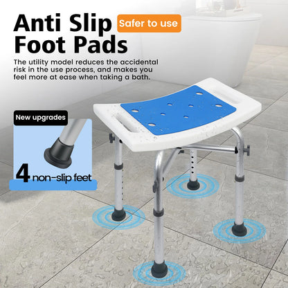 Heavy Duty Shower Stool – Adjustable Padded Bath Seat (550 lbs Capacity)