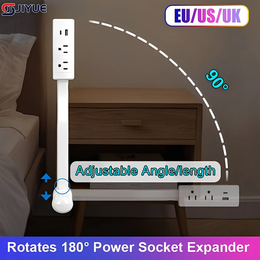 Rotating Power Socket Extender – 180° Adjustable Wall Plug