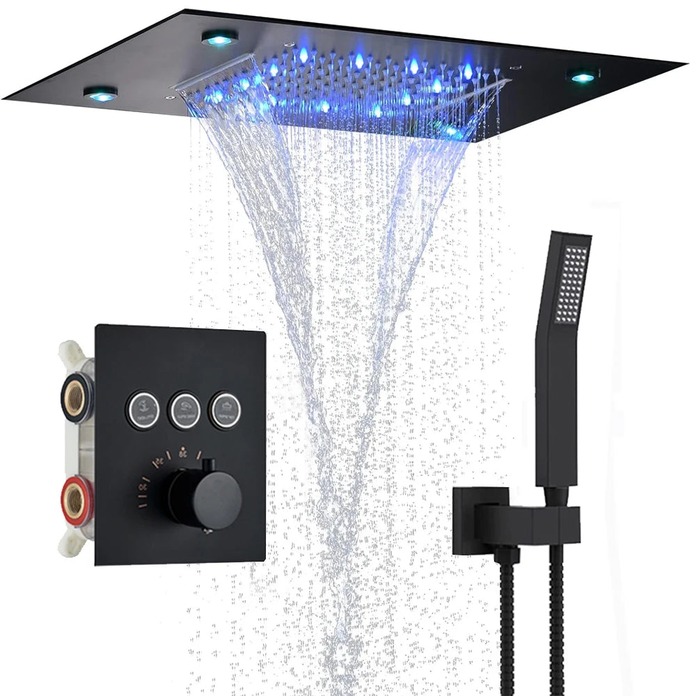 LED Digital Rainfall Shower System with Handheld
