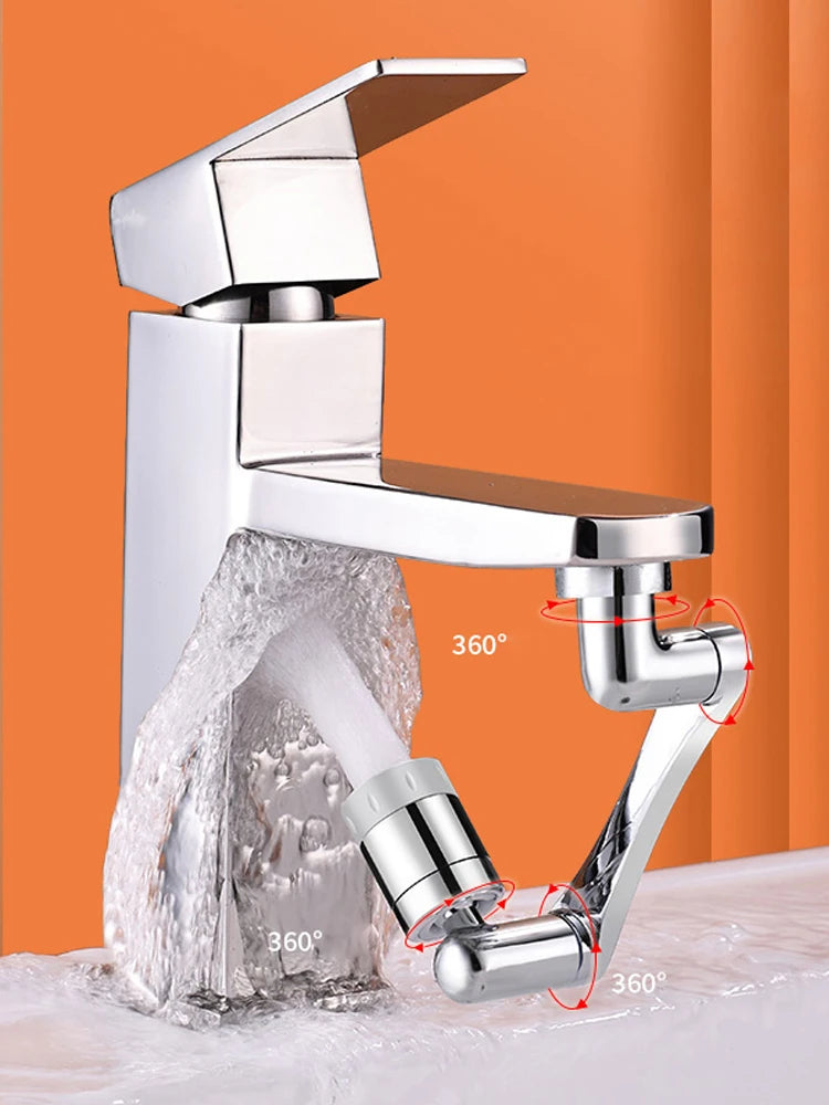 1440° Swivel Faucet Extender – Stainless Steel Dual Spray Aerator