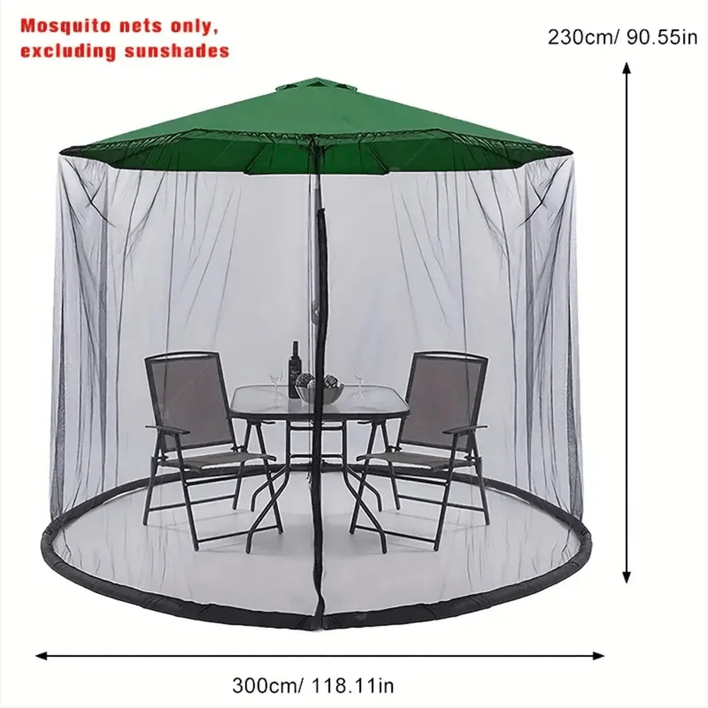 Patio Umbrella Mosquito Net – Zipper & Adjustable Fit