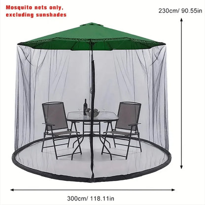 Patio Umbrella Mosquito Net – Zipper & Adjustable Fit