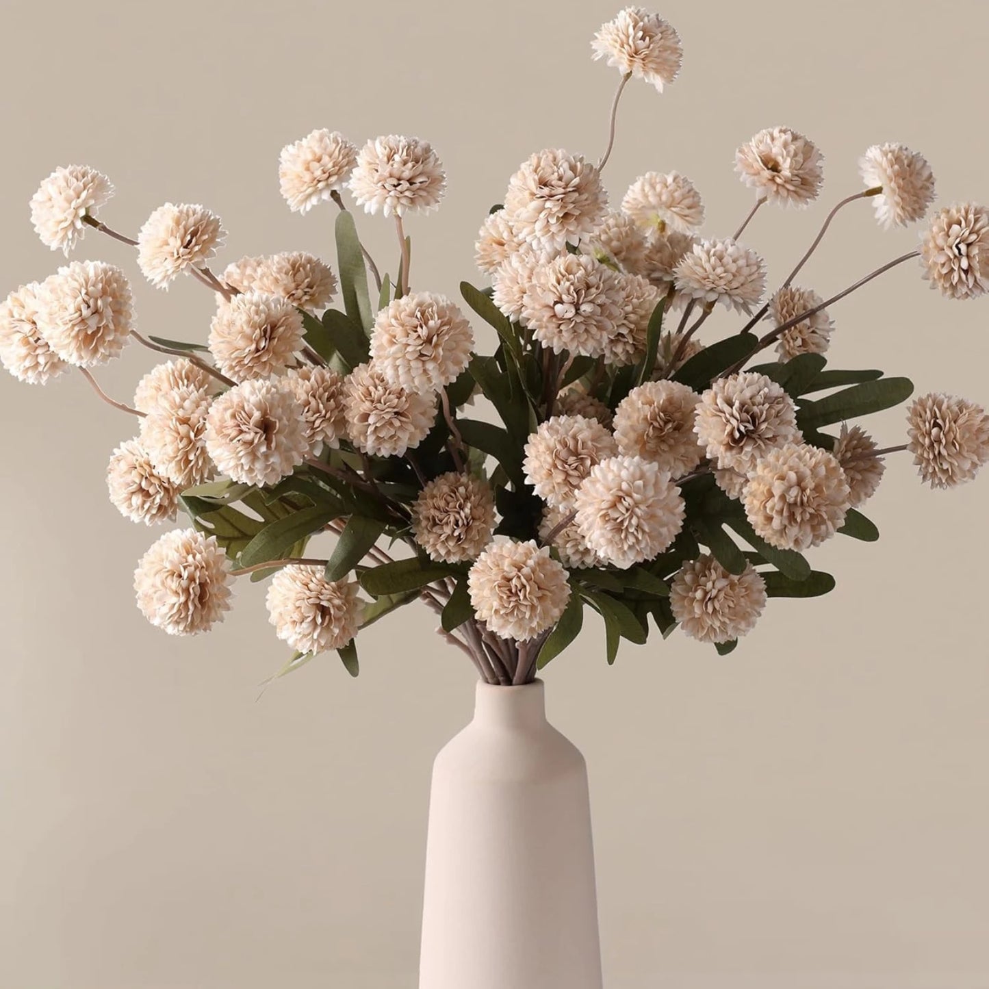 Artificial Kiku Pompon Chrysanthemum Flowers – 5PCS Silk Stems for DIY Decor