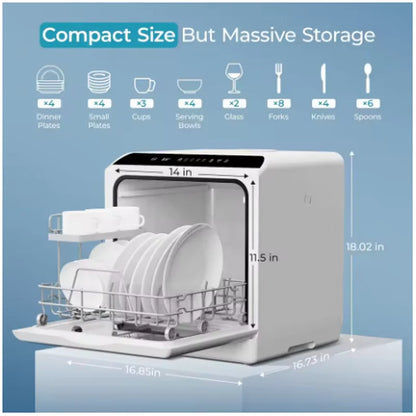 Portable Countertop Mini Dishwasher – 5L Built-In Tank, No Installation Needed