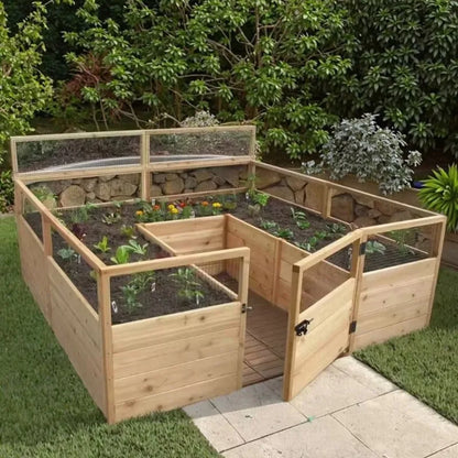 Wooden Garden Planter Box – Raised Flower & Herb Bed