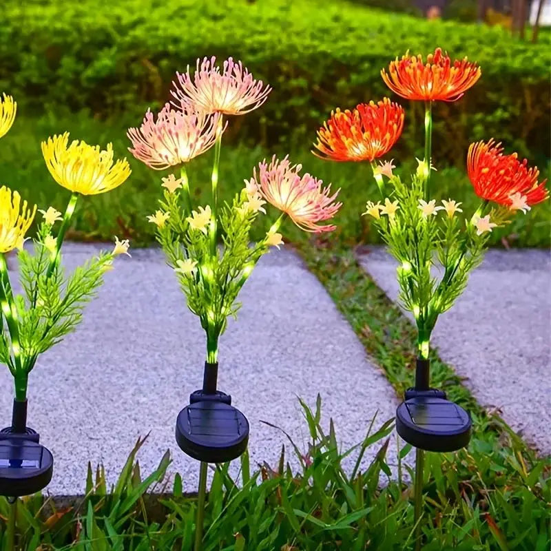 Solar Garden Lights – 3 Realistic Flowers for Yard & Lawn