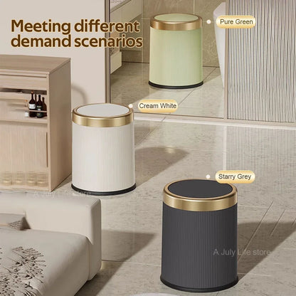 Press Lid Trash Can – Modern Waste Bin with Inner Bucket