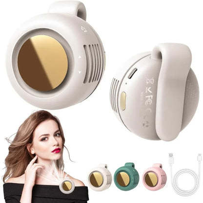 Clip-On Bladeless Mini Fan USB Rechargeable 3-Speed Fan