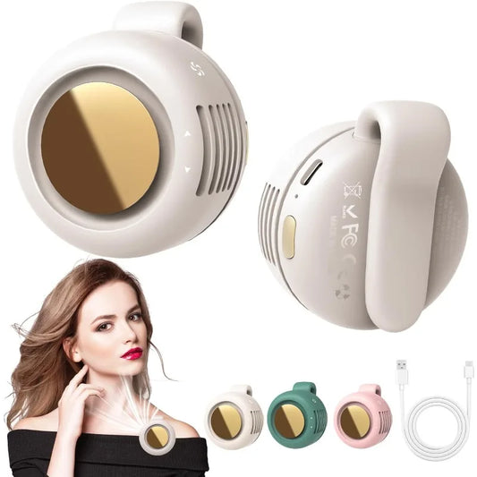 Clip-On Bladeless Mini Fan USB Rechargeable 3-Speed Fan