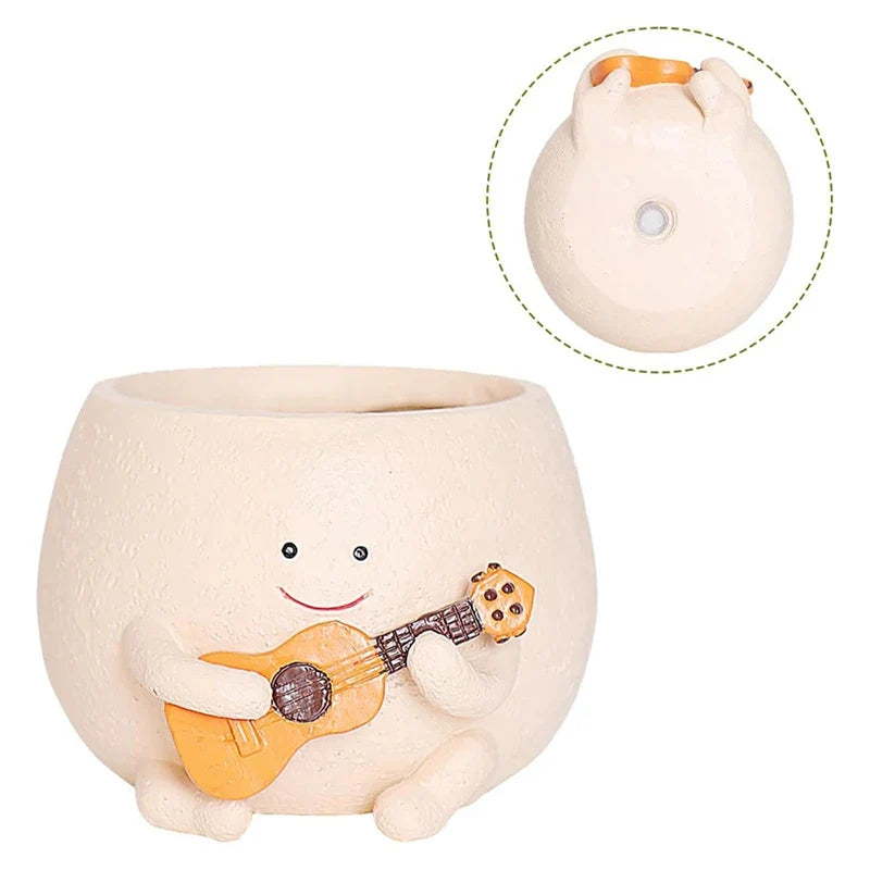 Smiley Face Resin Planter Pot – Cute Indoor & Outdoor Succulent Pot