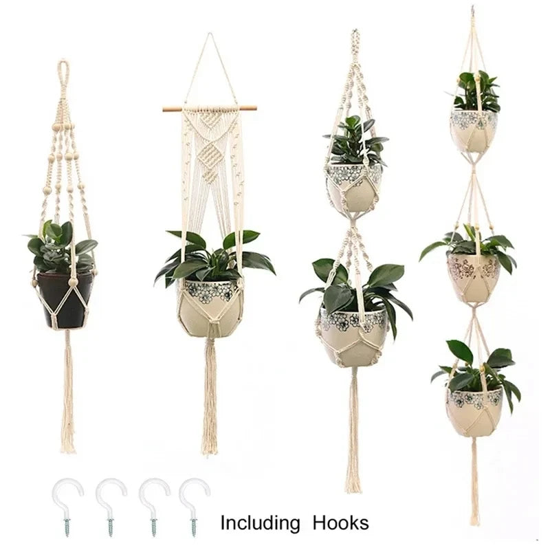 Macrame Plant Hanger – Handmade Boho Hanging Planter