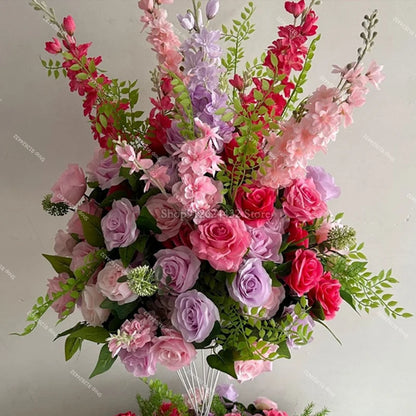 Silk Rose Flower Runner – Wedding & Event Decor (Pink / Hot Pink / Purple)