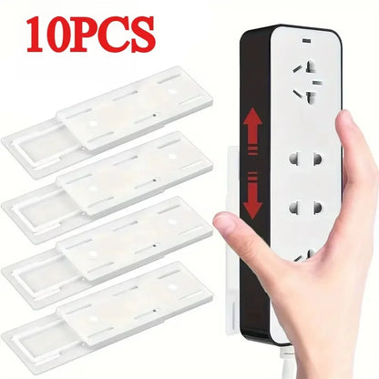 Wall-Mounted Power Strip & Cable Organizer – Self-Adhesive Plug Holder