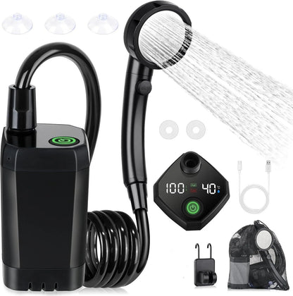 Portable Camping Shower with Smart Temperature Display