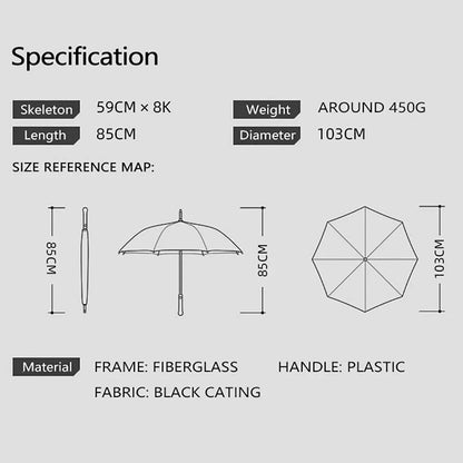 Windproof UV Protection Travel Umbrella – Waterproof Long Handle