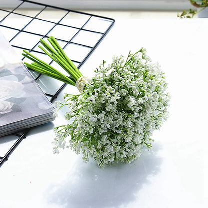 Gypsophila Baby’s Breath Artificial Bouquet – 16 Stems Decor Flowers