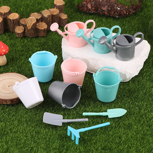 Mini Dollhouse Gardening Tools – Watering Can, Shovel & Sprinkler