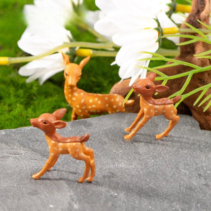 Mini Sika Deer Figurines – Cute Shelf & Table Decor