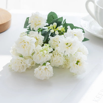 Silk Carnation Flower Stem – Elegant 15-Head Decor for Weddings & Home