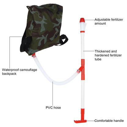 Manual Fertilizer Spreader with Adjustable Flow & Bag