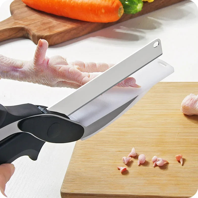 Stainless Steel 2‑in‑1 Kitchen Scissors & Chopper