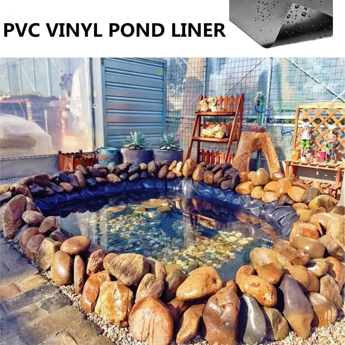 Heavy Duty Waterproof Pond Liner – 5x10ft Durable Garden & Fish Pond Sheet