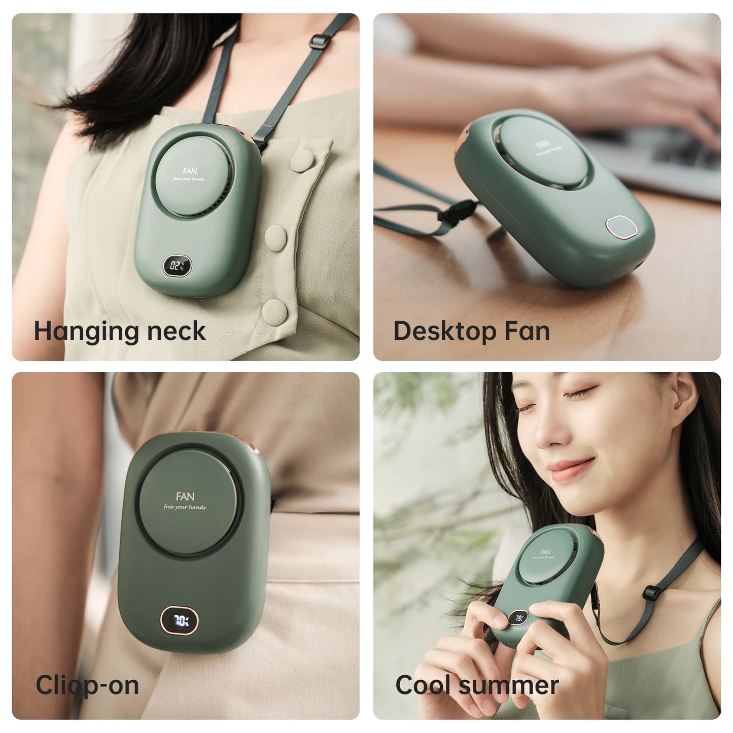 Portable Neck Cooling Fan – USB Rechargeable Bladeless Fan