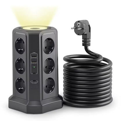 12-in-1 Power Strip USB-C Night Light | 4000W
