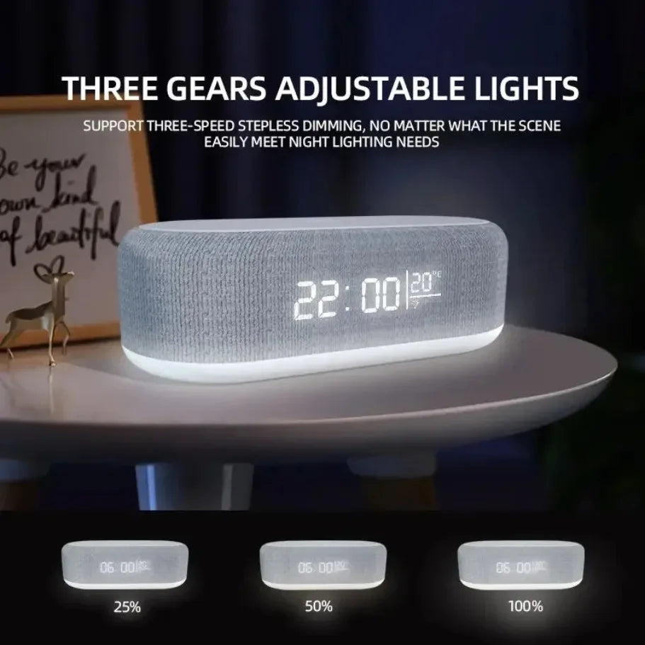 3-in-1 Wireless Charging Alarm Clock LED Lamp Thermometer