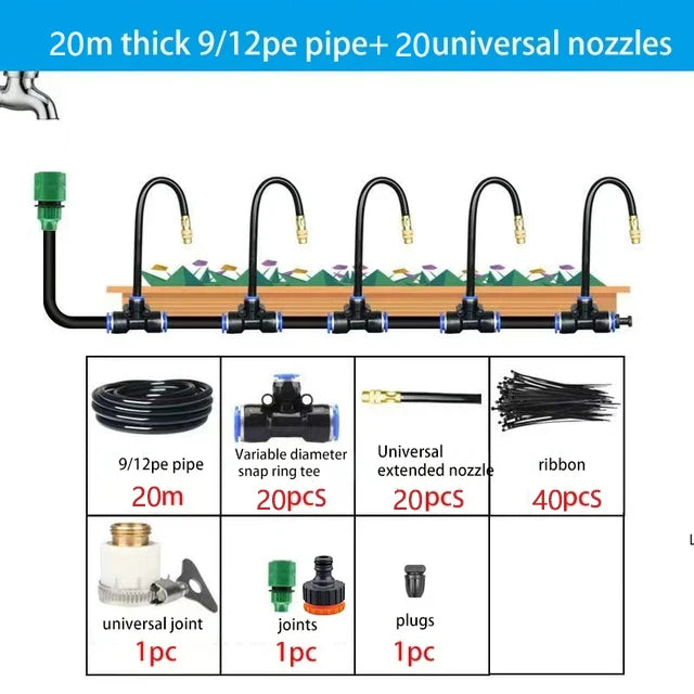 Automatic Garden Sprinkler Kit with Copper Nozzle