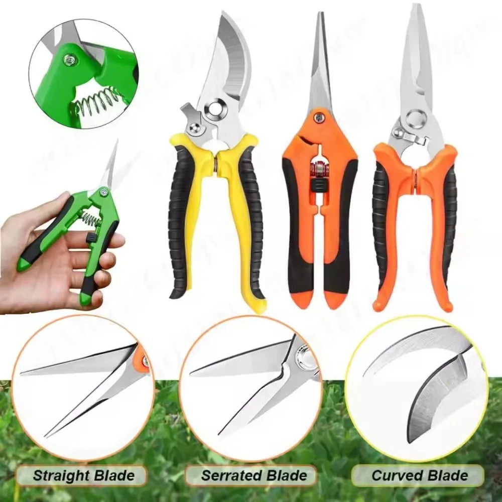 3-Piece Garden Scissors Set – Stainless Steel Pruning Tools