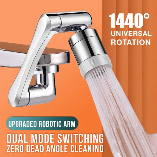 1440° Swivel Faucet Extender – Stainless Steel Dual Spray Aerator